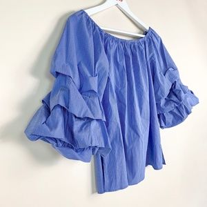 New Zara Woman Off Shoulder Puffy Sleeve Blouse